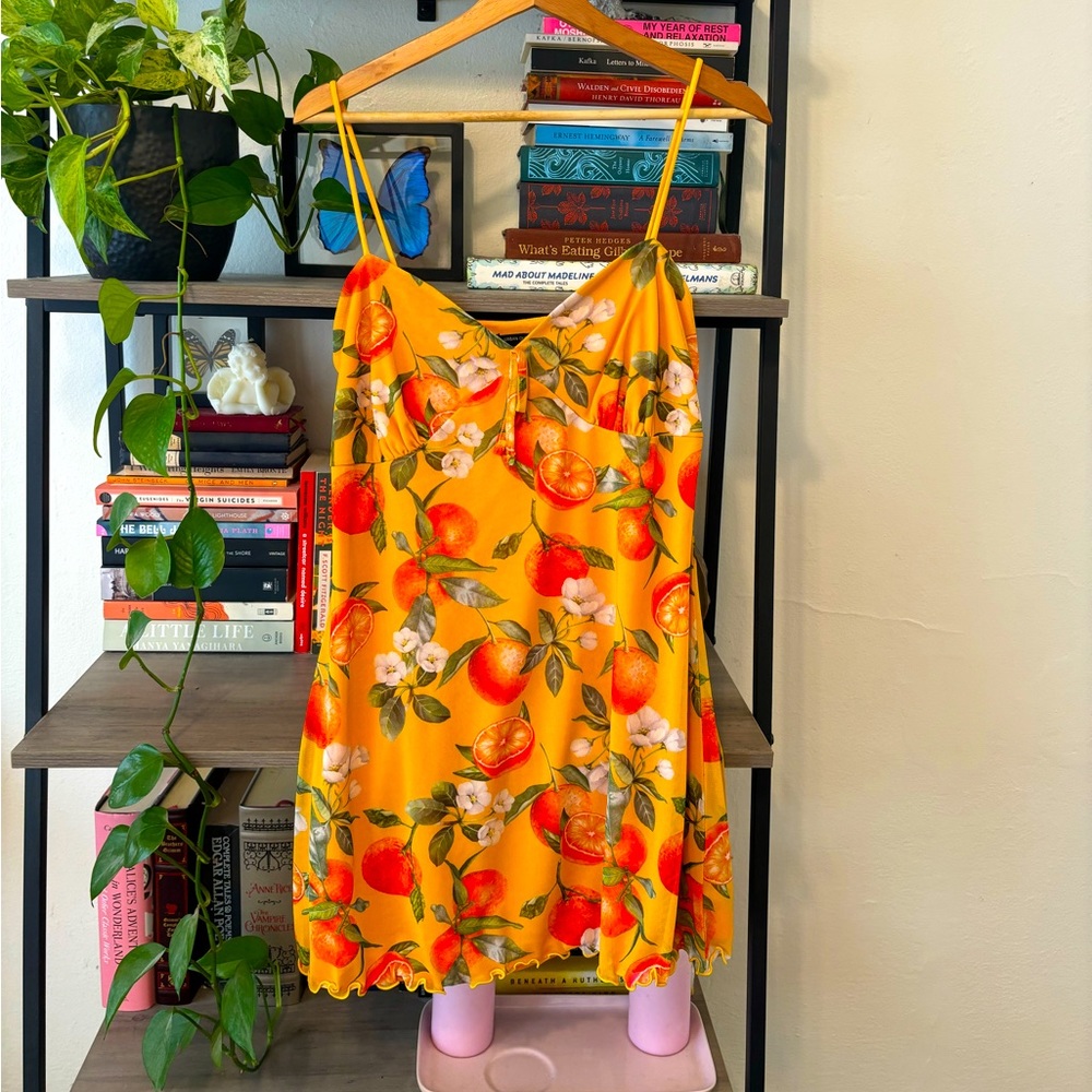 UO Citrus Mini Dress in Orange